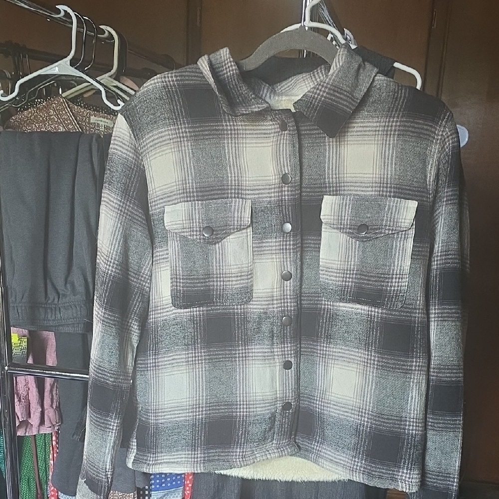 Plaid Black and Gray Women's Jacket